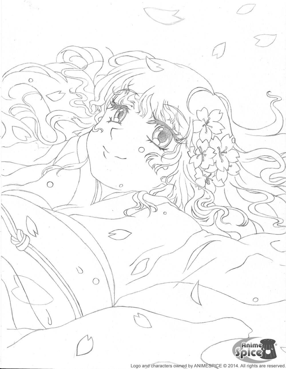 floating sakura sketch clean logo